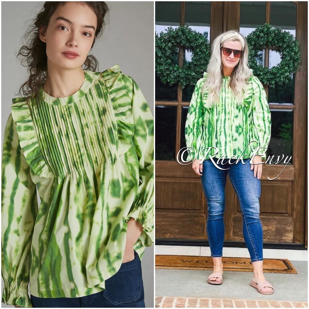 NWT ANTHROPOLOGIE SAMANT CHAUHAN EMILIA RUFFLED TIE-DYE BLOUSE